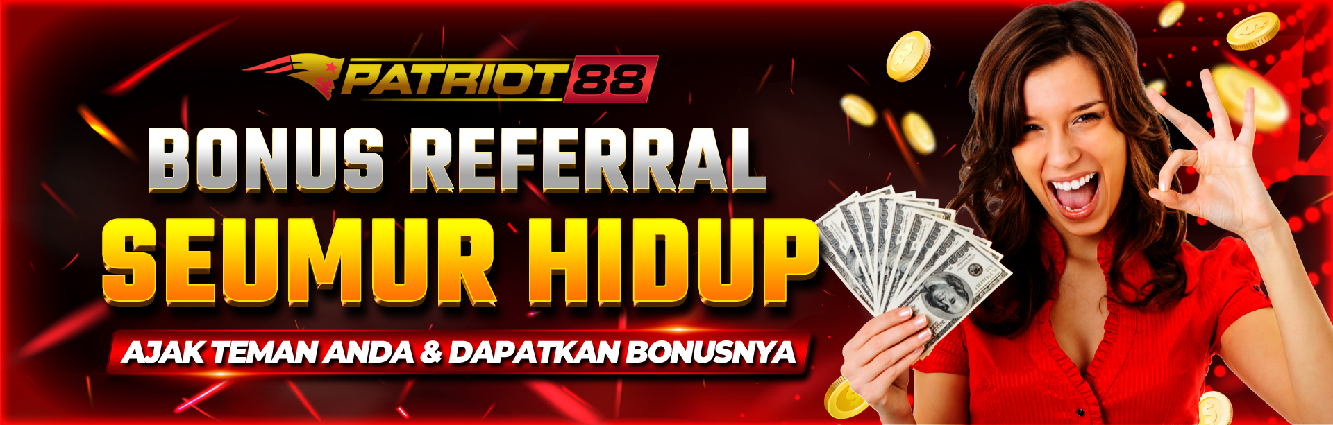 BONUS REFERRAL 3% SEUMUR HIDUP DI PATRIOT88