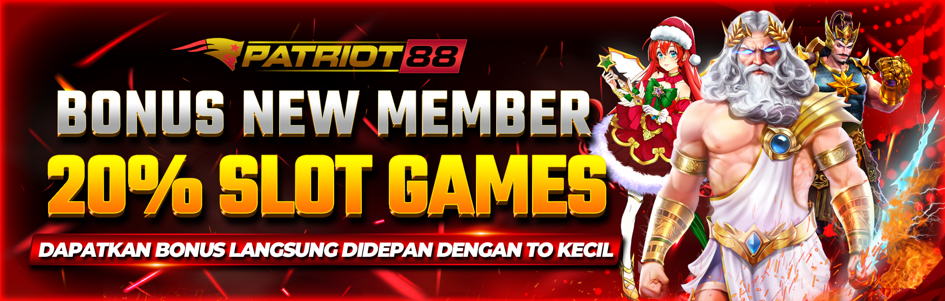 BONUS NEW MEMBER 20% KHUSUS SLOT GAMES DI PATRIOT88