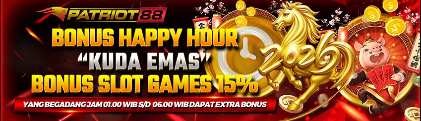 HAPPY HOUR "KUDA EMAS" : BONUS SLOT GAMES 15% 